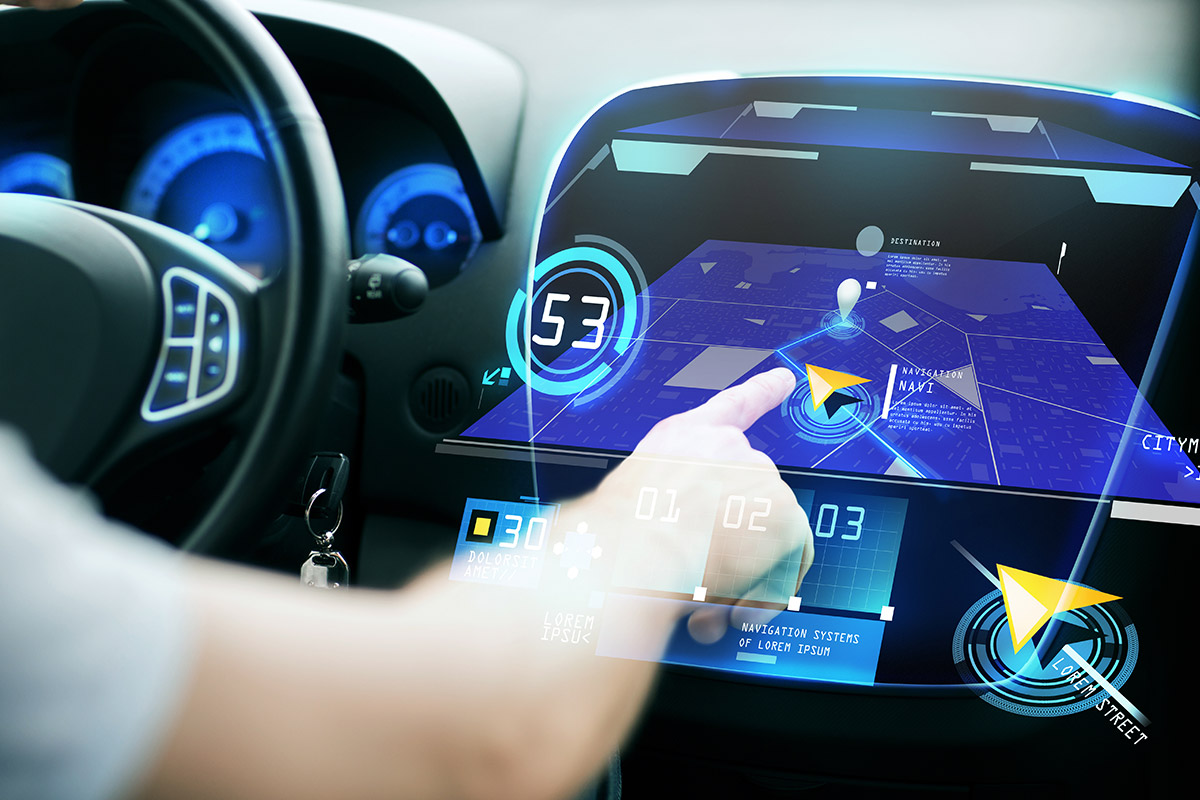 futuristische Technologie im Auto